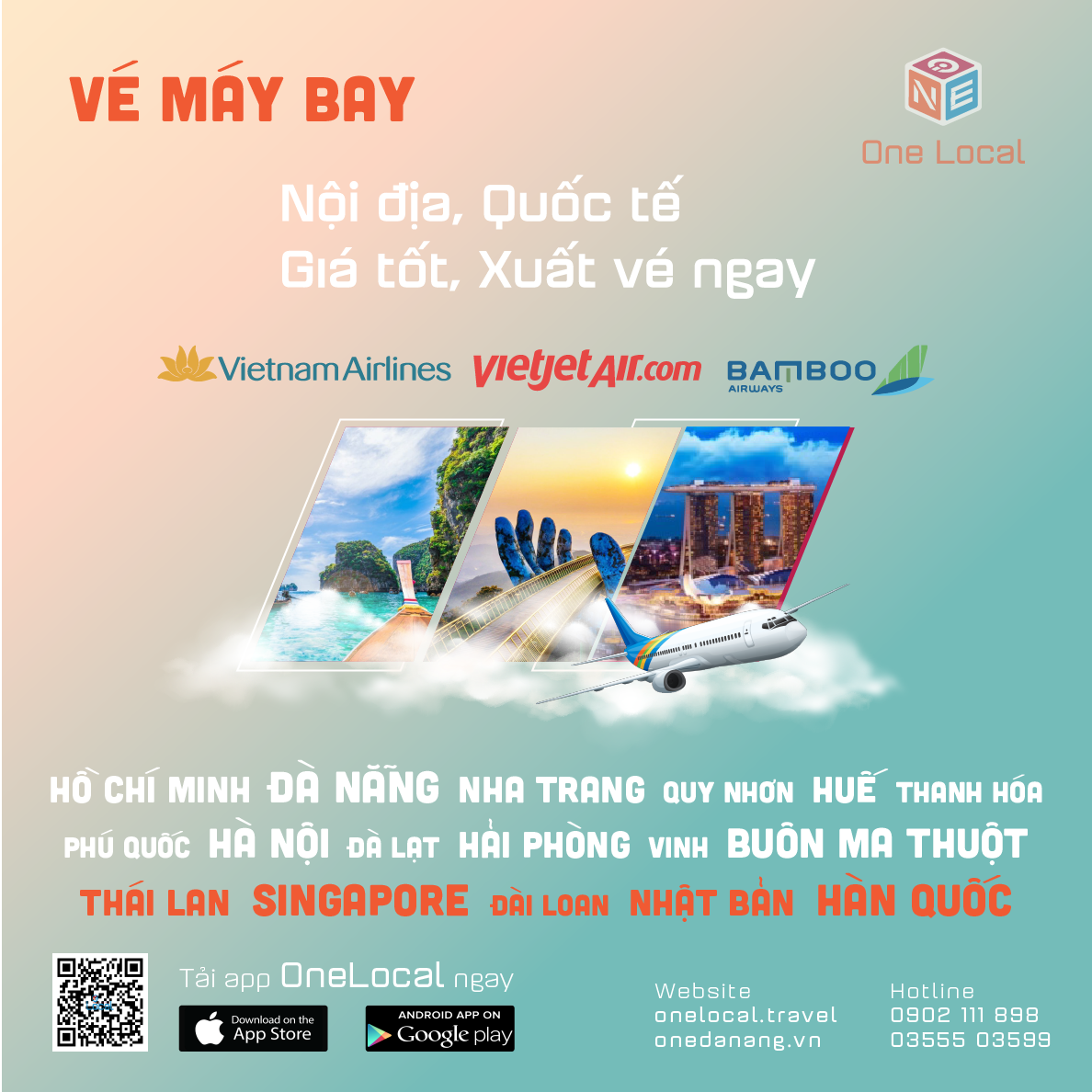 Đặt vé máy bay OneLocal